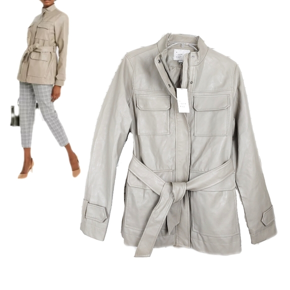 NWT A New Day Womens Faux Leather Anorak Jacket - Picture 2 of 9